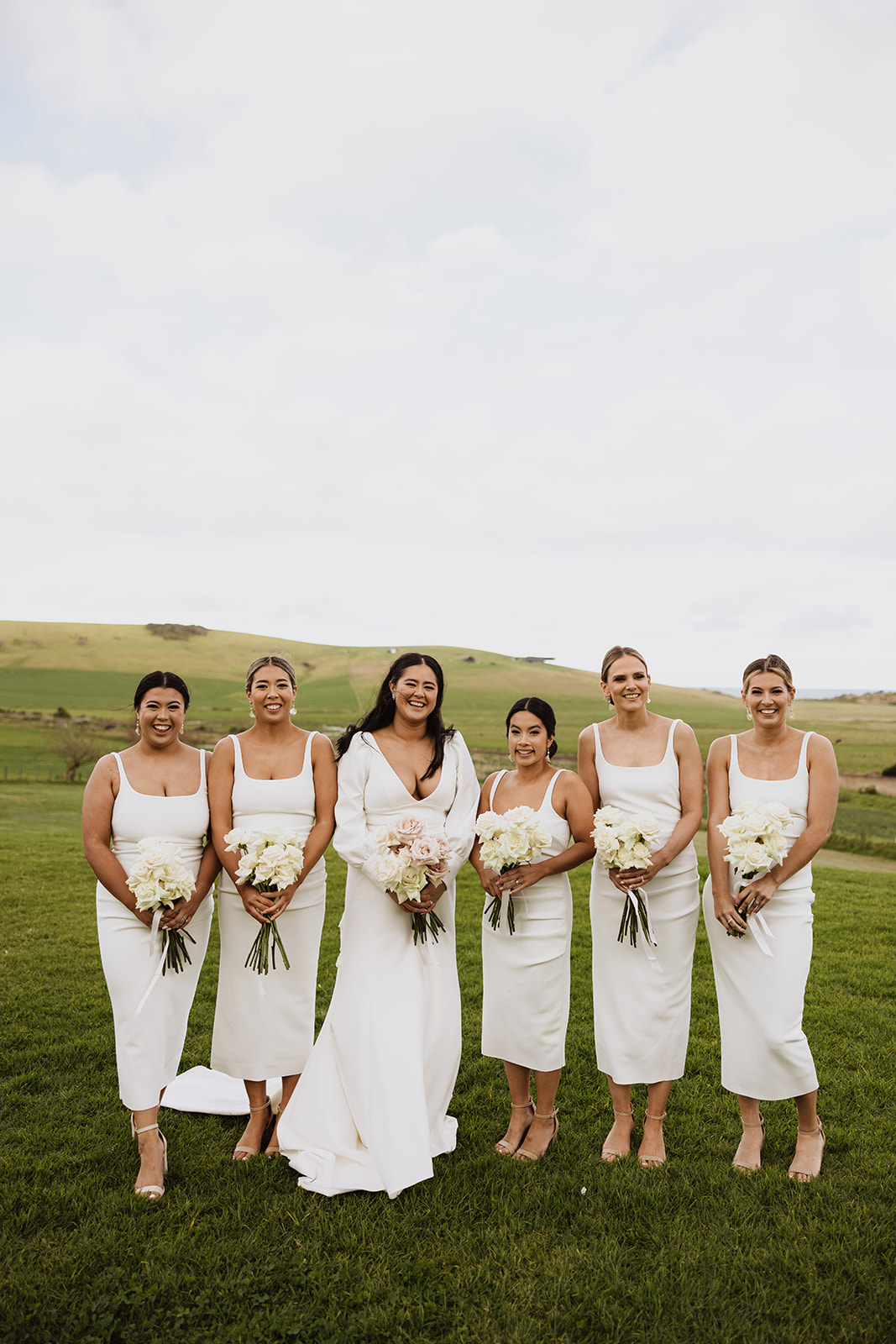 The bride and bridesmaids at Seacliff House