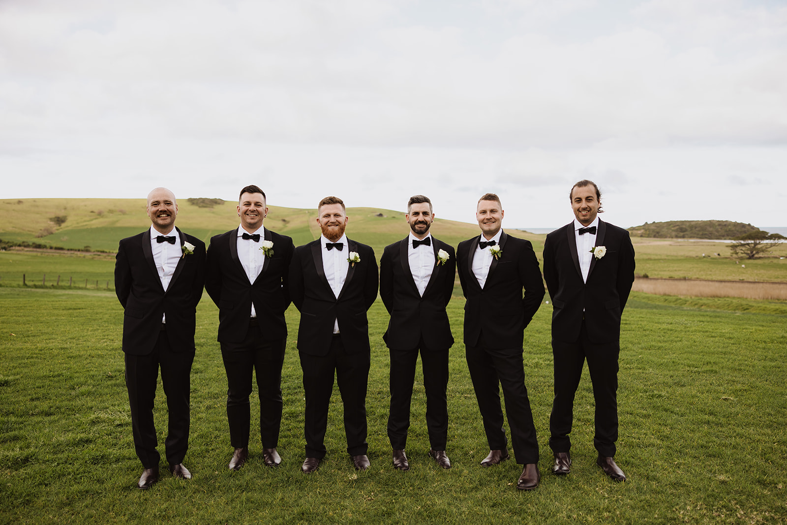 The groom and groomsmen at Seacliff House