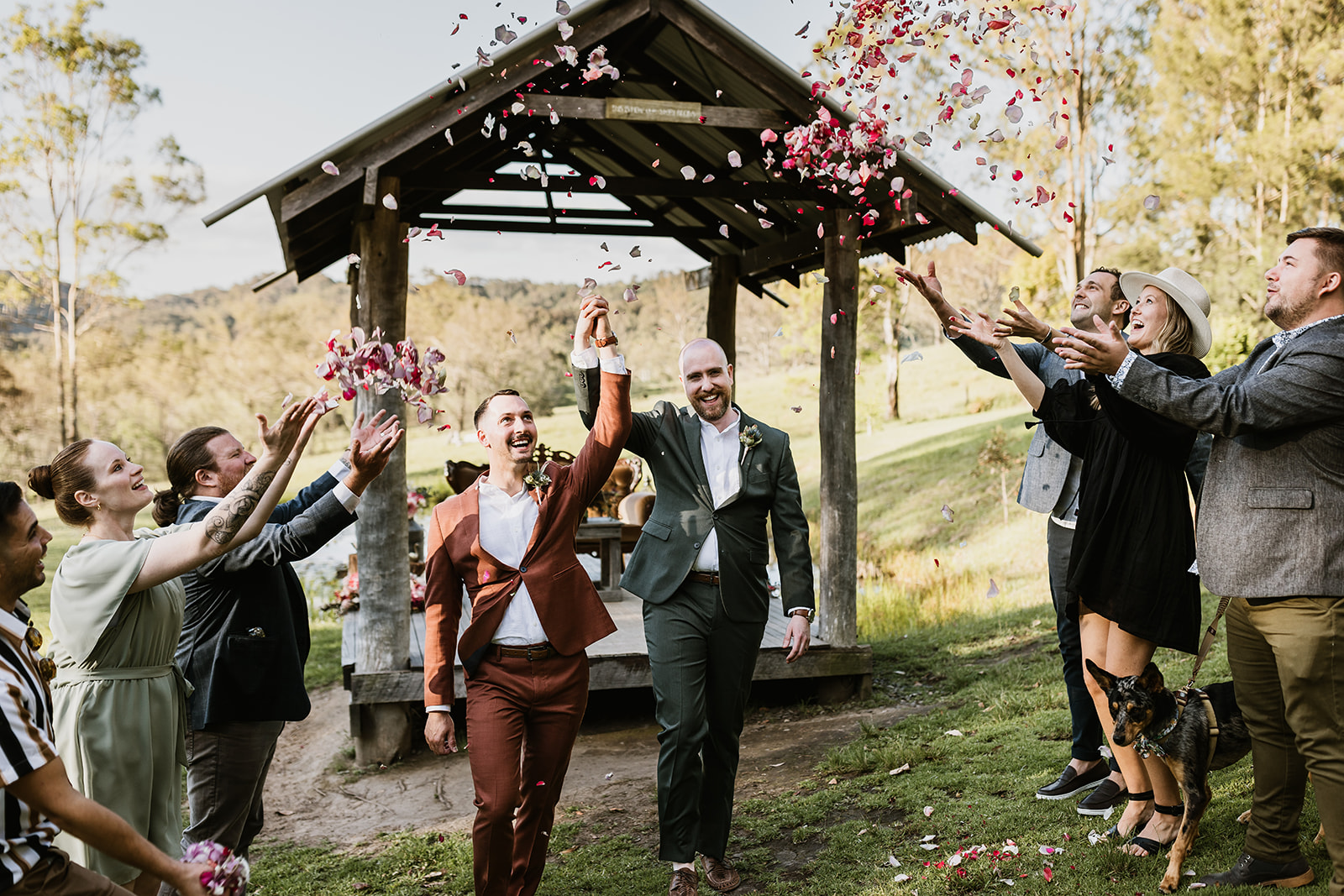 Same sex elopement at Goosewing Cottage Hunter Valley