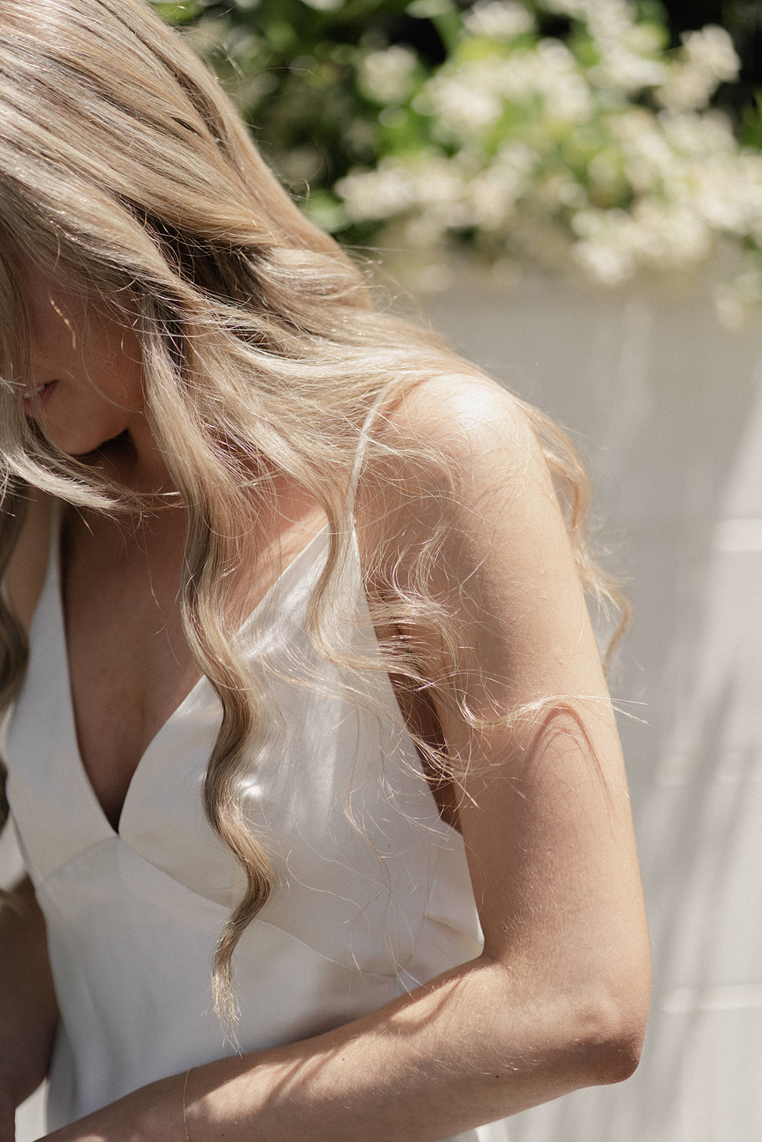 Summergrove Estate Wedding photography Brides minimal slip silk gown