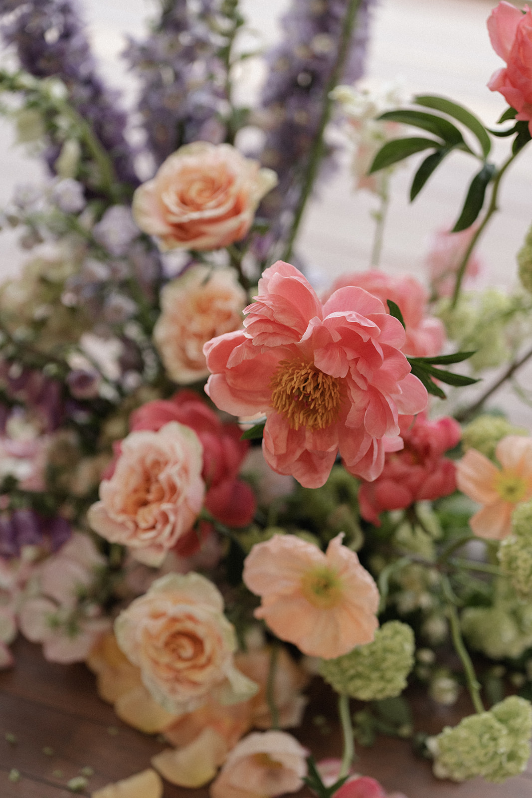 Summergrove Estate Wedding photography chapel ceremony with bright flower arrangement