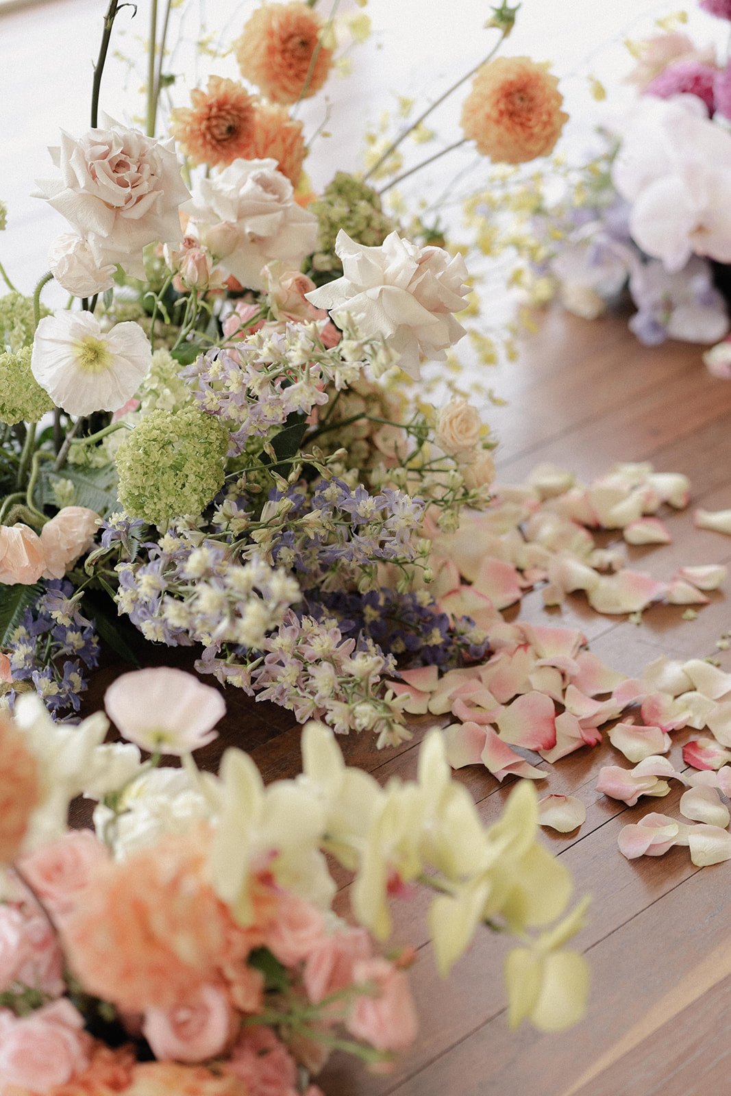 Summergrove Estate Wedding photography chapel ceremony with bright flower arrangement