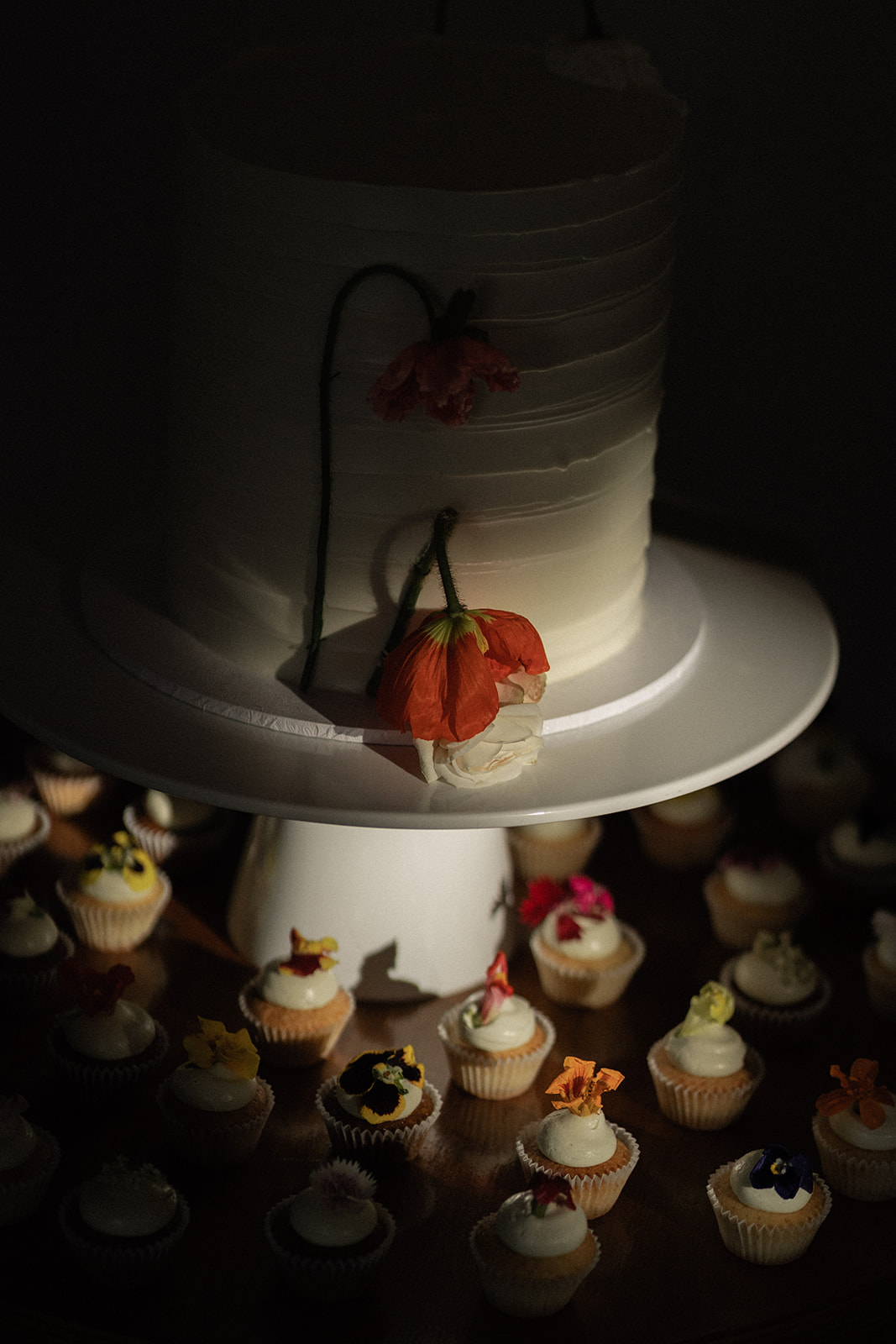 Summergrove Estate Wedding photography Reception bright delicate florals on minimal cake