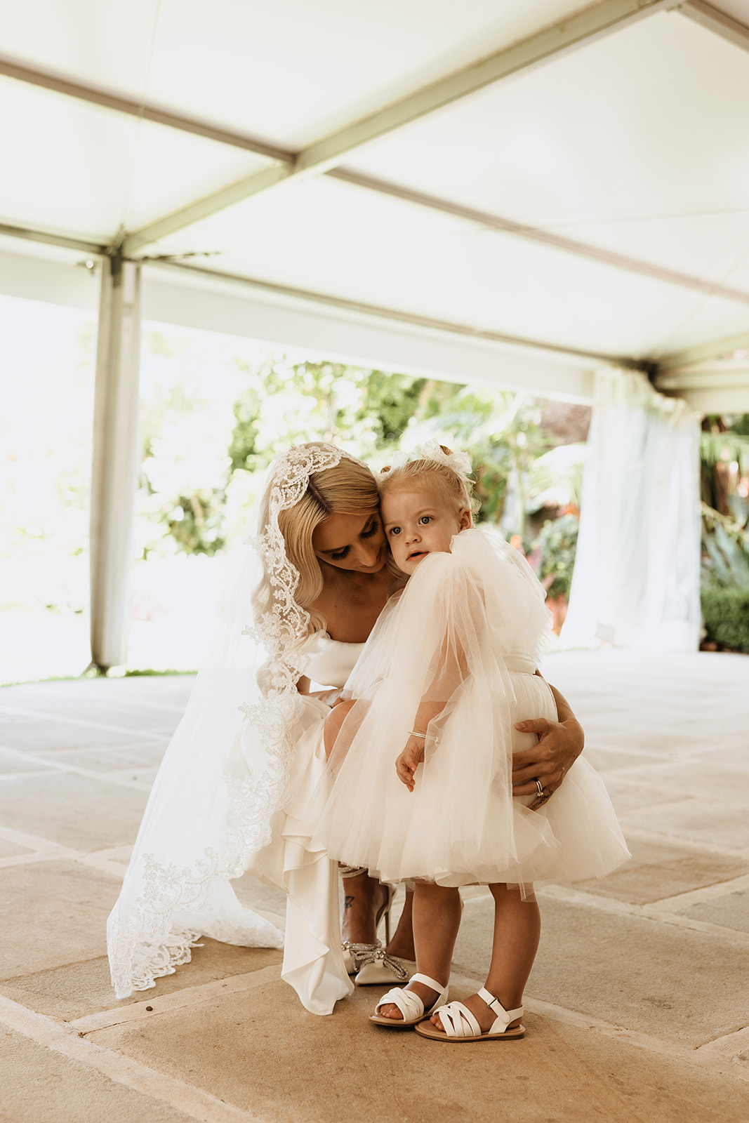 Bride with her daughter at the Wedding in Lindesay House, Darling Point New South Wales