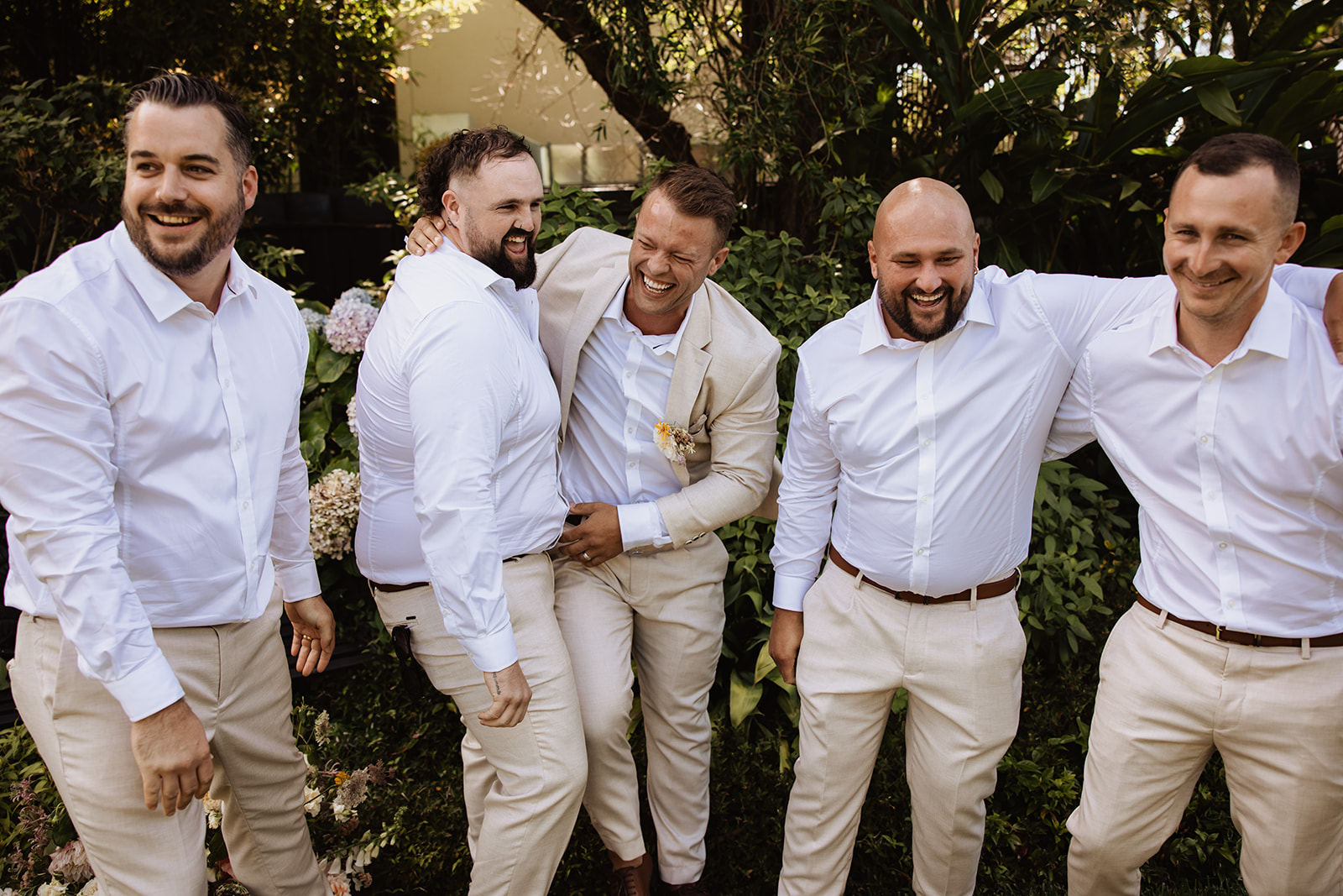 Groom and Groomsmen at the Wedding in Lindesay House, Darling Point New South Wales
