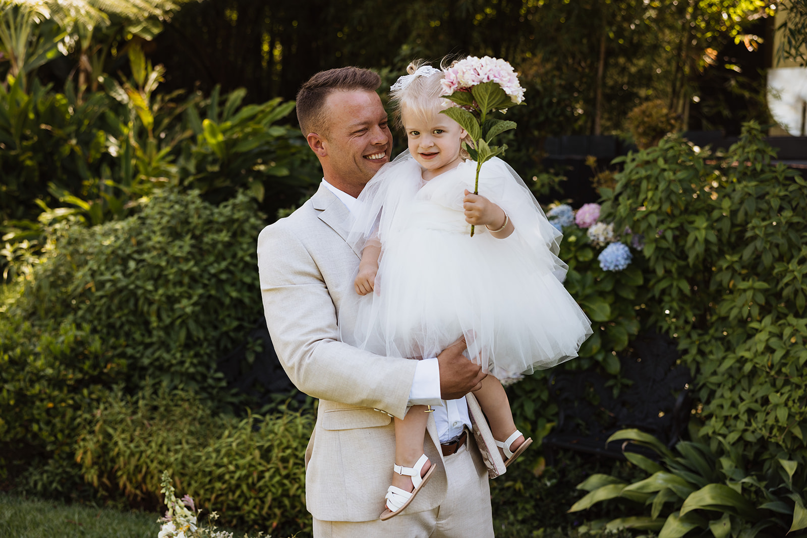 Groom with his daughter at the Wedding in Lindesay House, Darling Point New South Wales