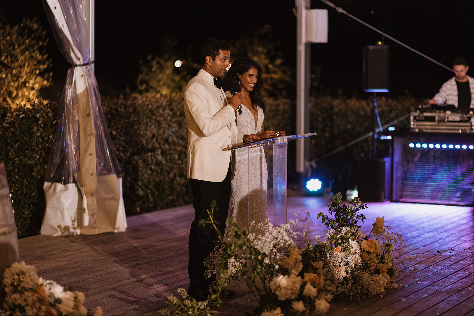 Couple speech in the reception at the Wedding in Mona Farm Braidwood, New South Wales