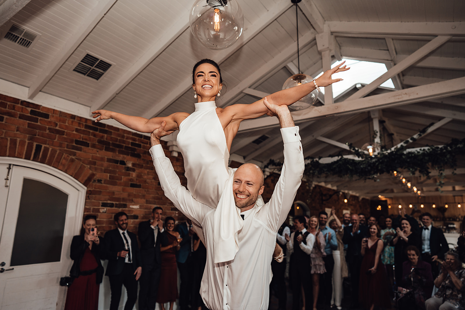 An epic lift during the first dance at The Farm Yarra Valley in Melbourne, Victoria
