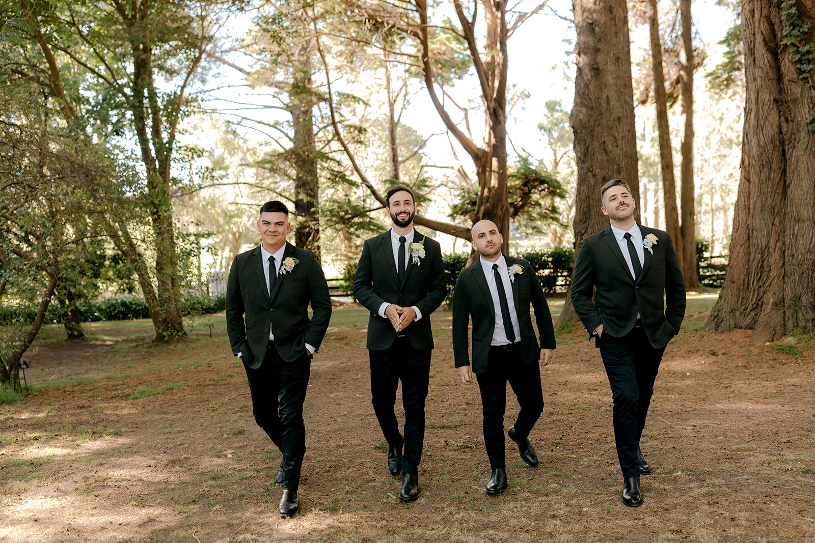 Groom with his groomsmen at his elegant country wedding.