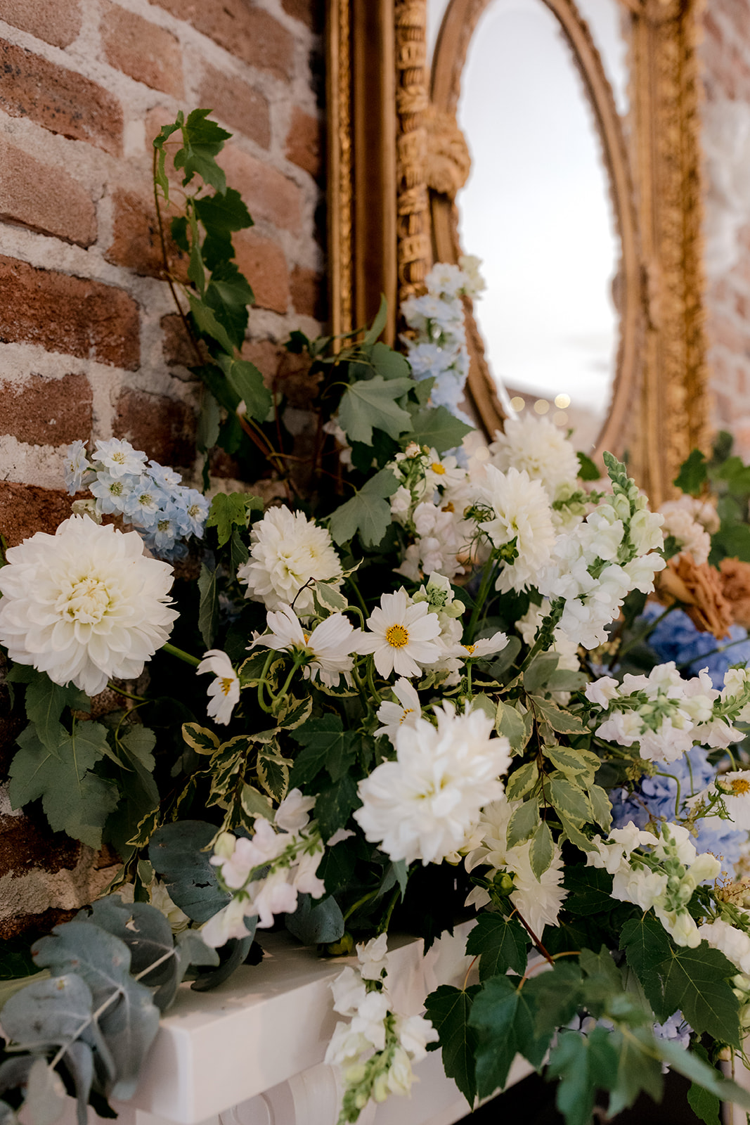 Romantic spring-inspired wedding reception styling for an elegant country wedding at Montrose House.