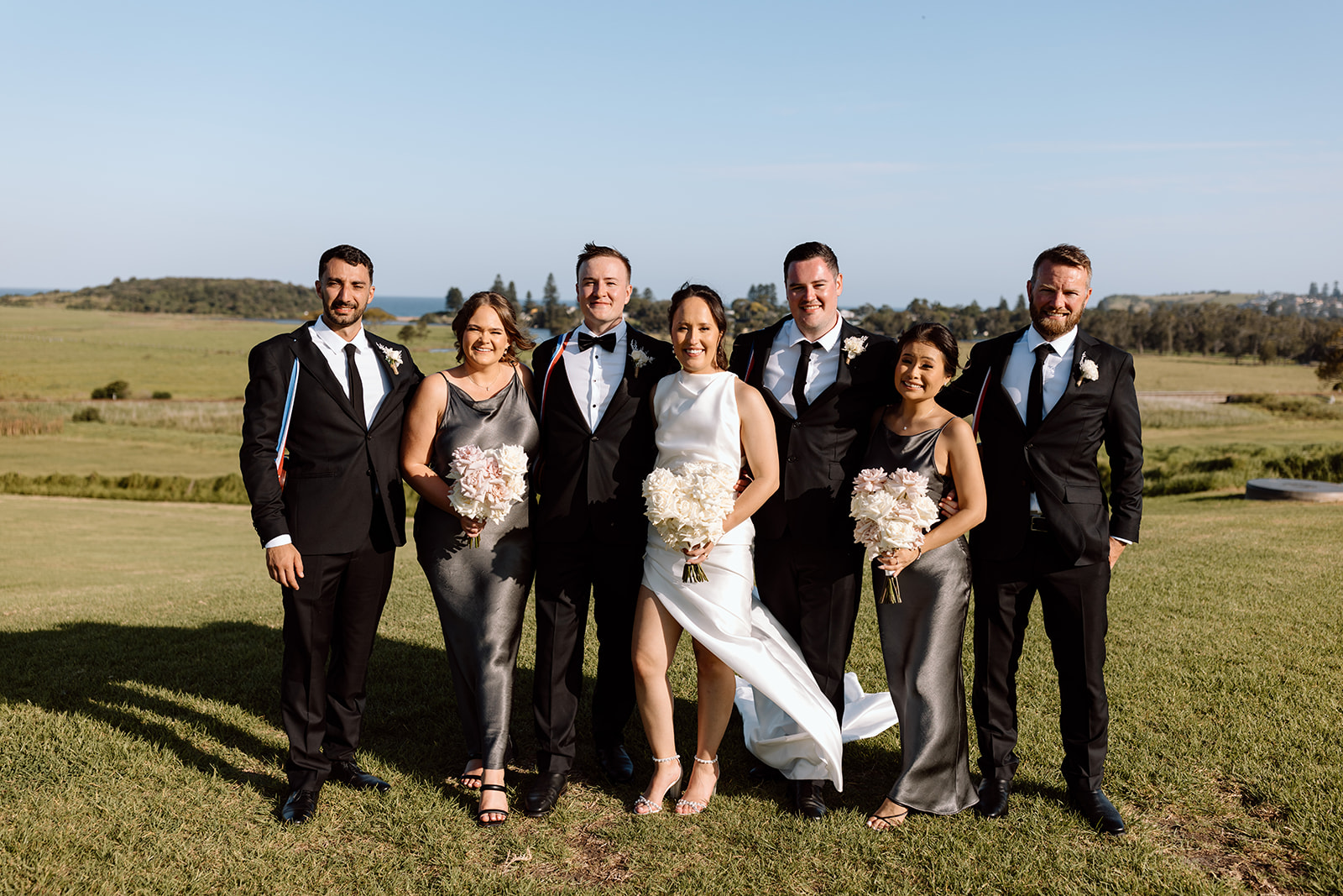 Bridal party at the wedding in the South Coast Seacliff House