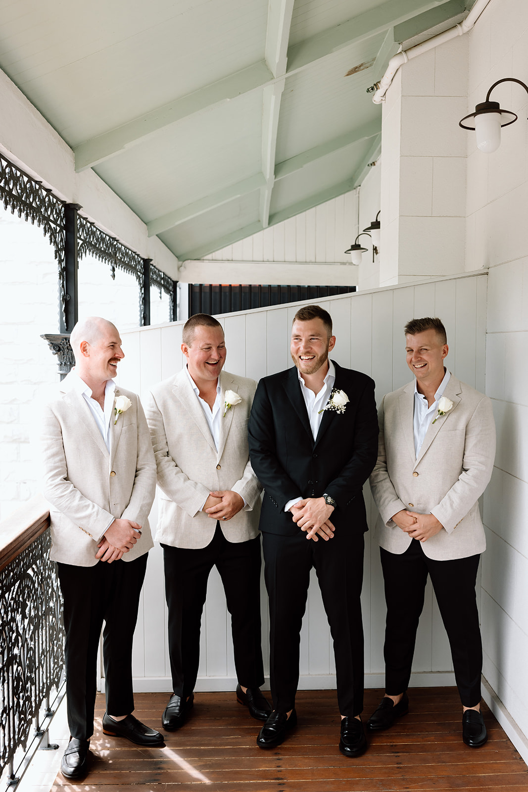 Groom with his groomsmen at the wedding in The Fernery Mosman
