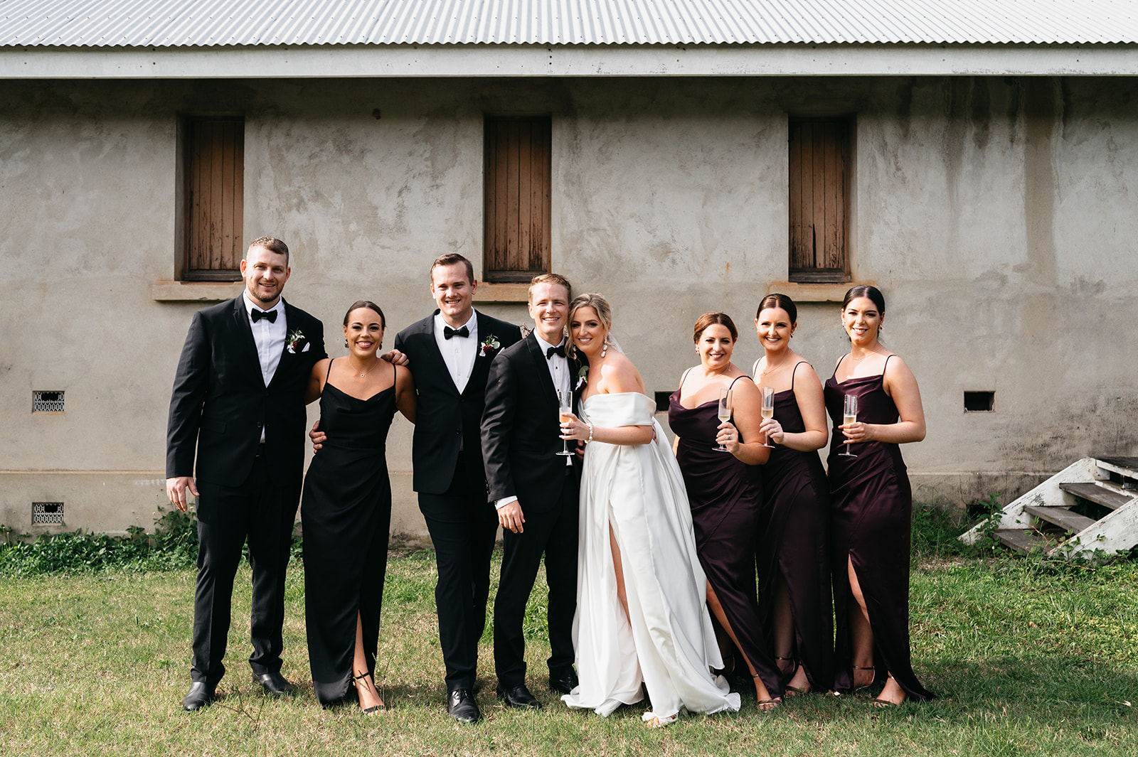 Bridal party photos in Cairns and celebrating with bride and groom