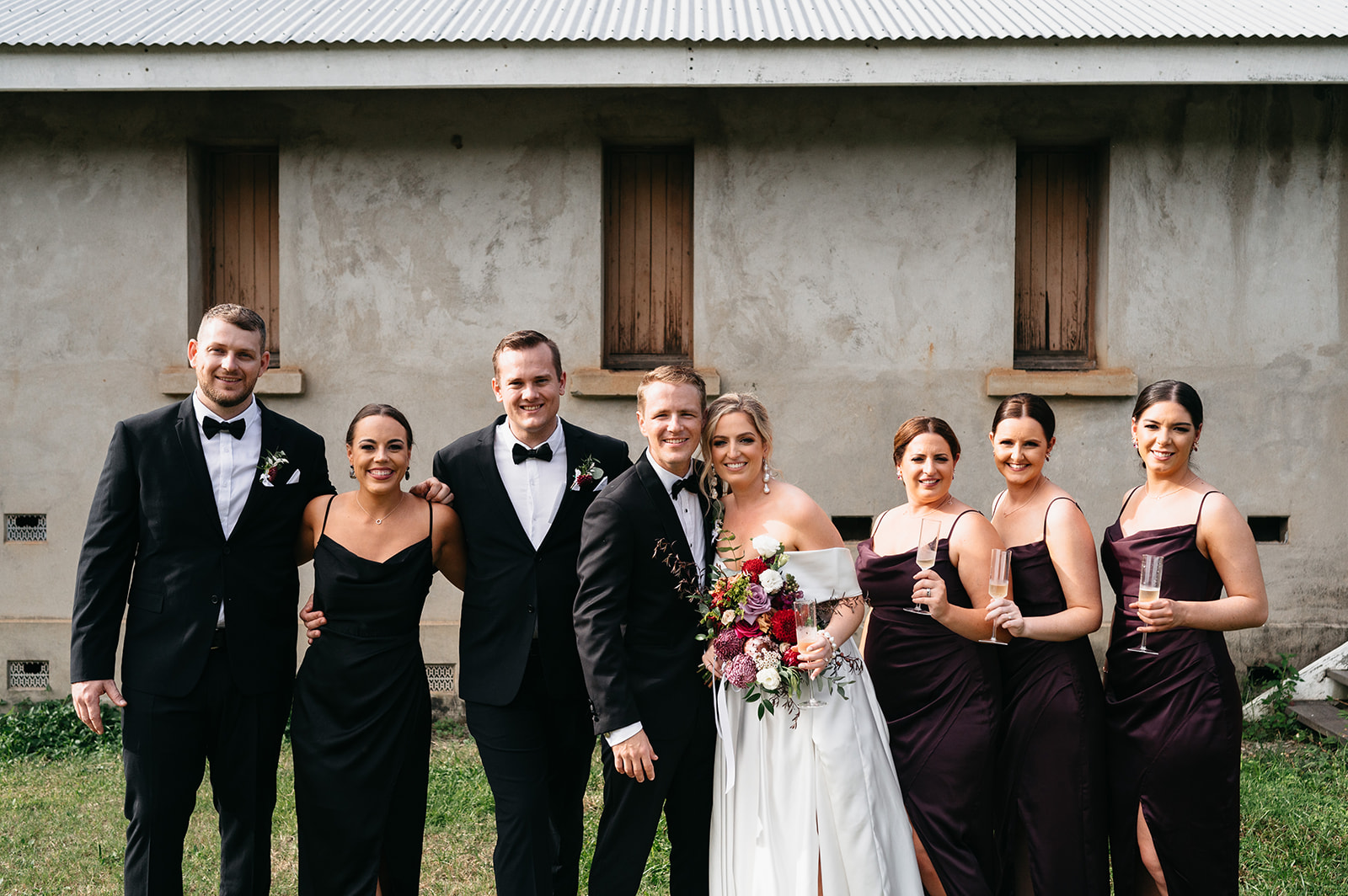 Bridal party photos in Cairns and celebrating with bride and groom