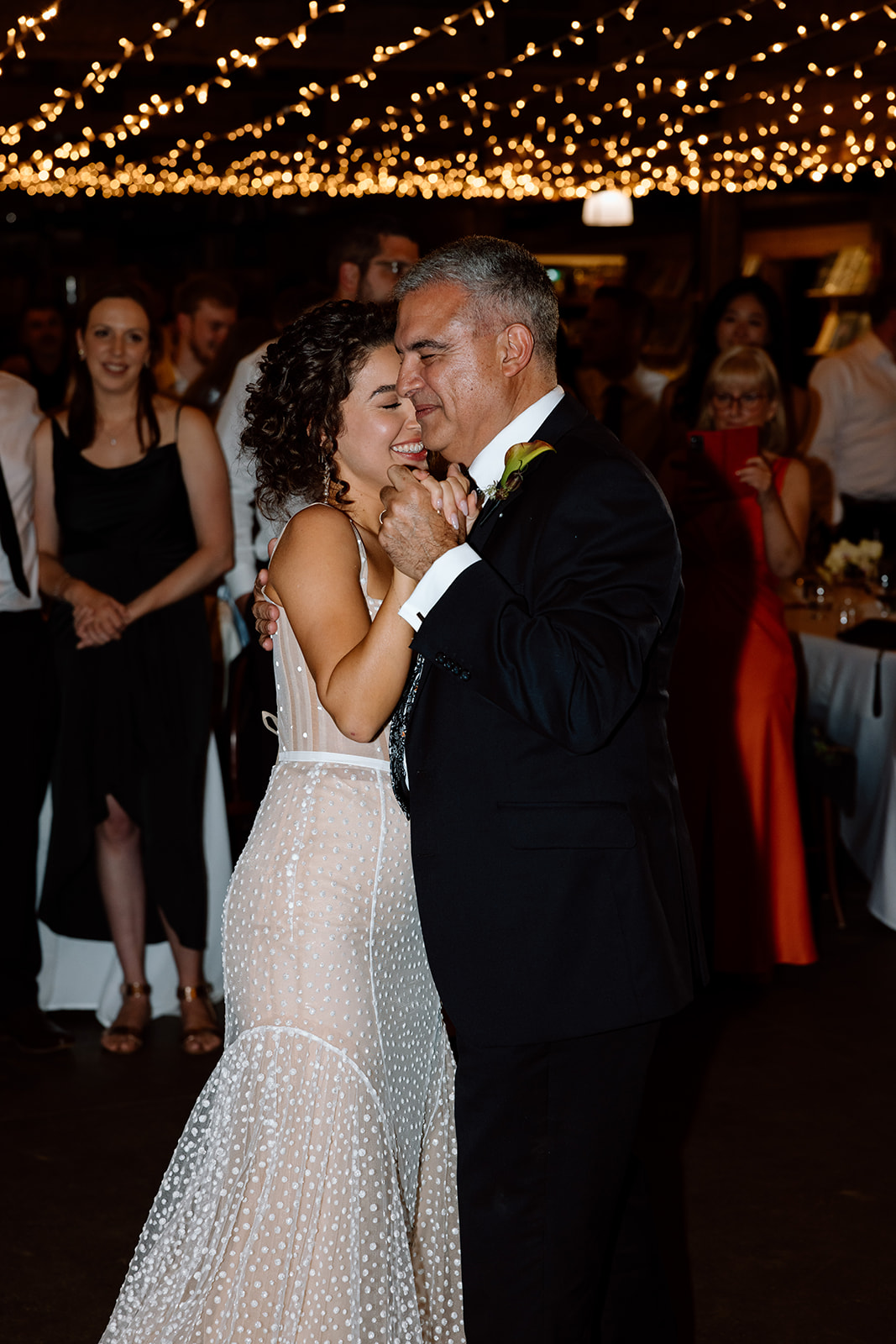 Bride and father dance at the wedding in the Southern Highlands Bendooley Estate