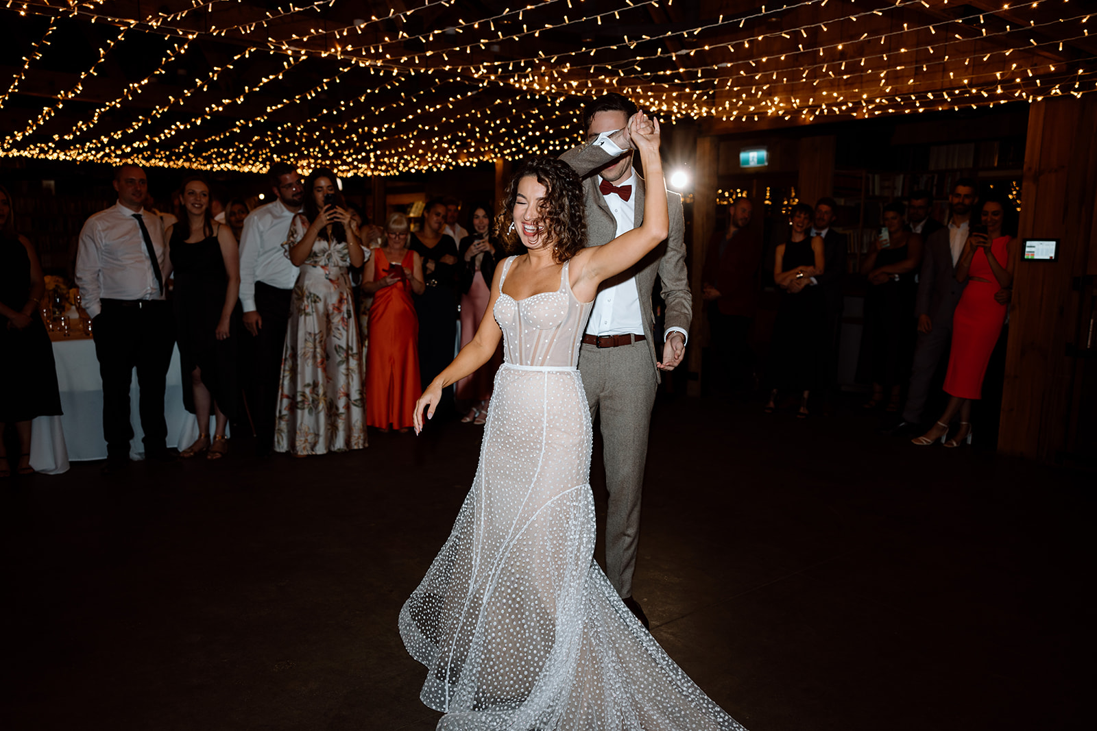 Couple's first dance at the wedding in the Southern Highlands Bendooley Estate