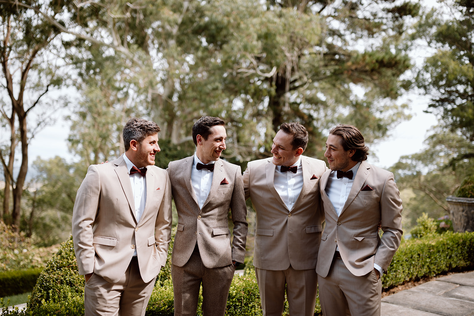 Groom with his groomsmen at the wedding in the Southern Highlands Bendooley Estate