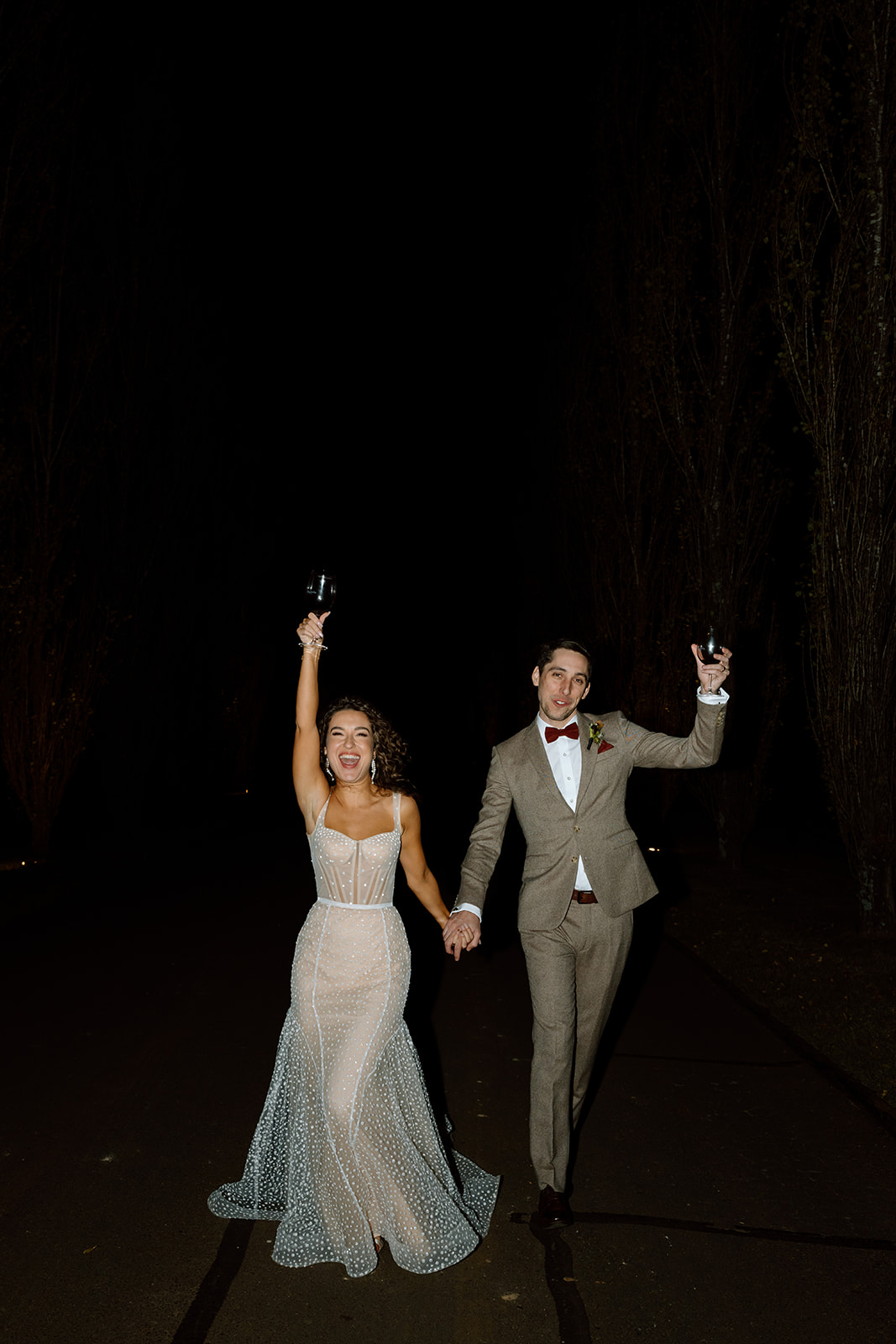 Night portrait shots with the couple at the wedding in the Southern Highlands Bendooley Estate