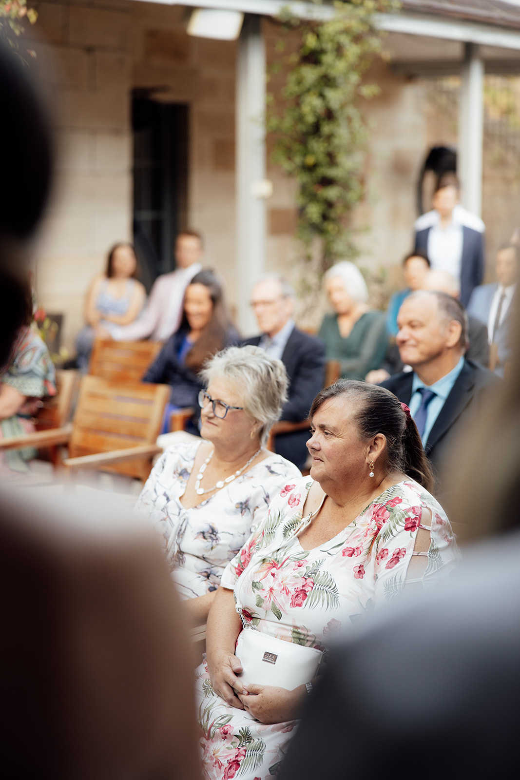 wedding guests during a ceremony