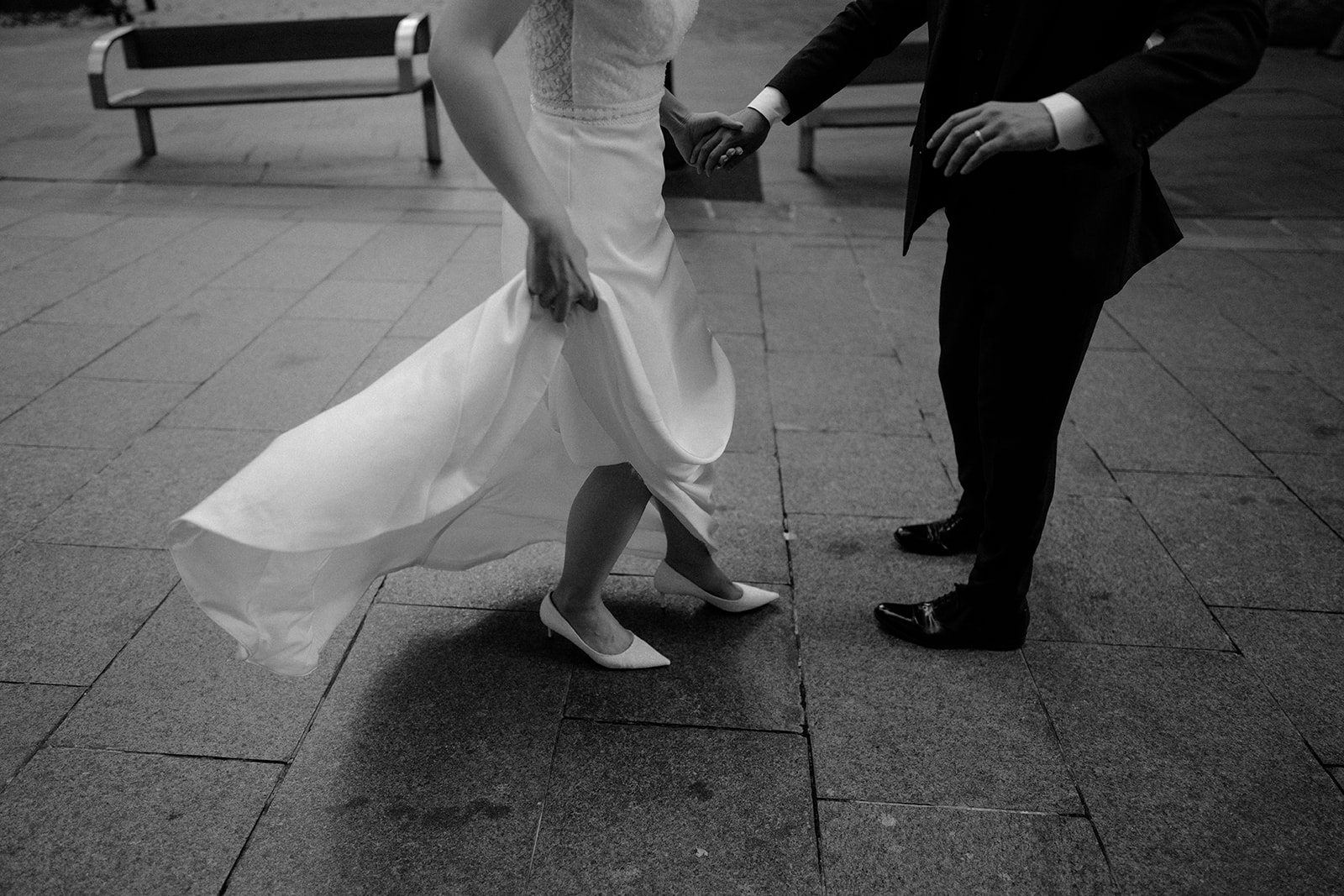 Blur photo of bride's dress