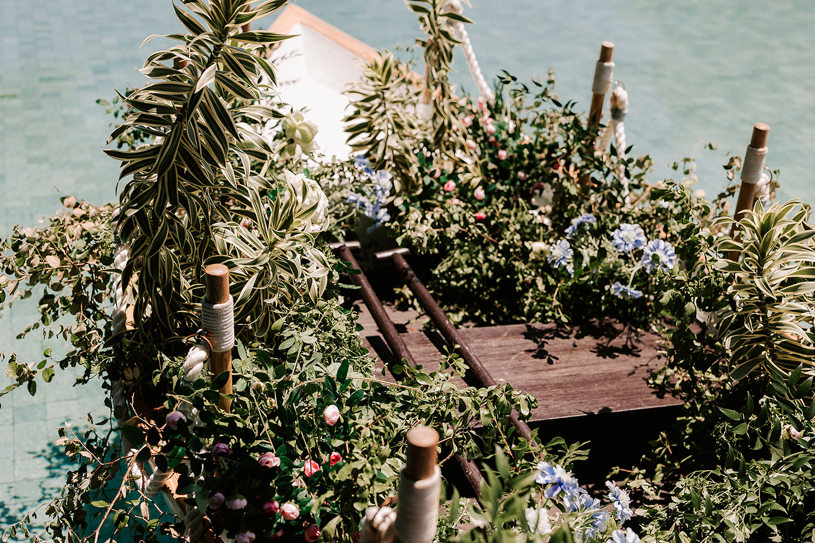 greenery in a boat at a luxury venue in bali