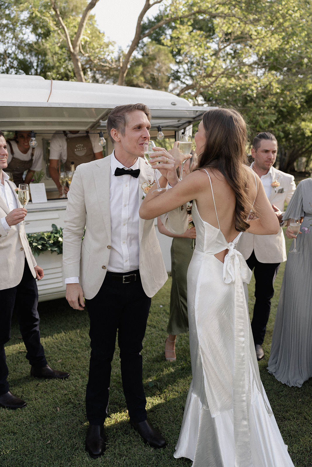 Brisbane editorial backyard wedding photography, candids of Couple 