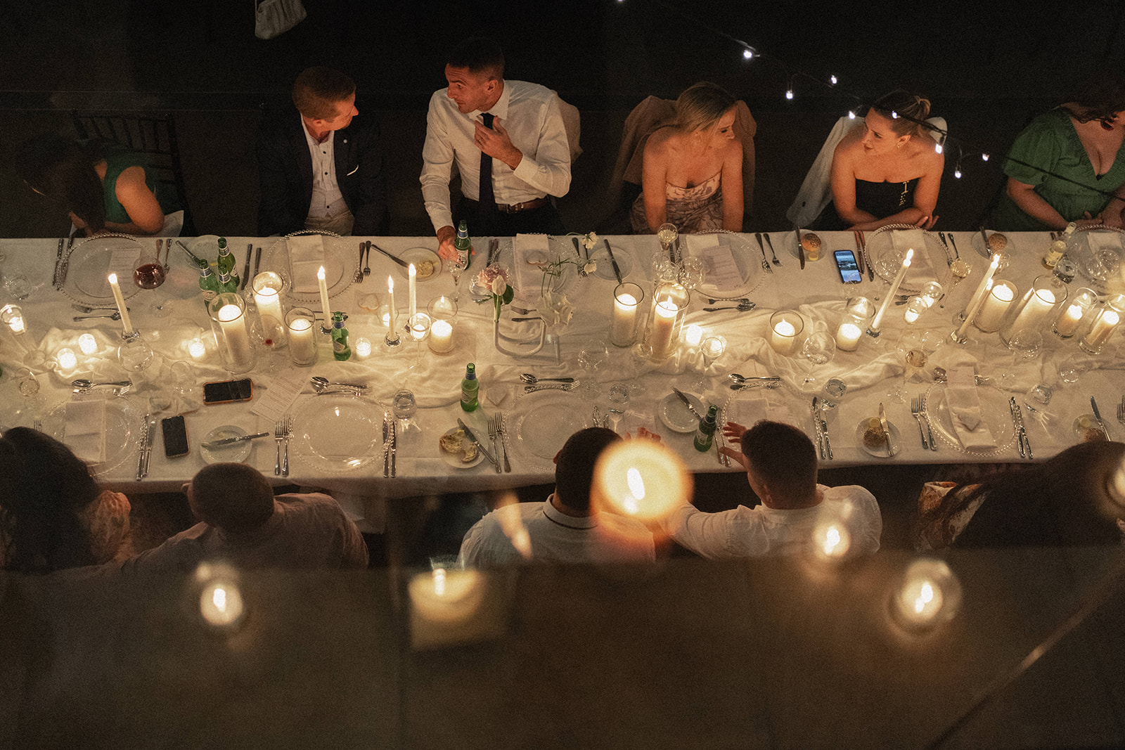 A candle lit reception venue at Sirromet wines in Brisbane