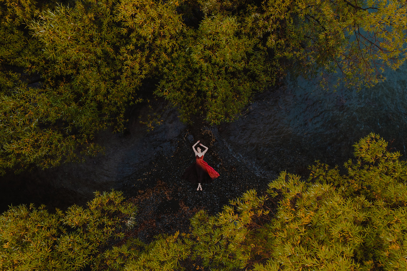 Drone Photos suring a fashionshoot at Lake Tekapo