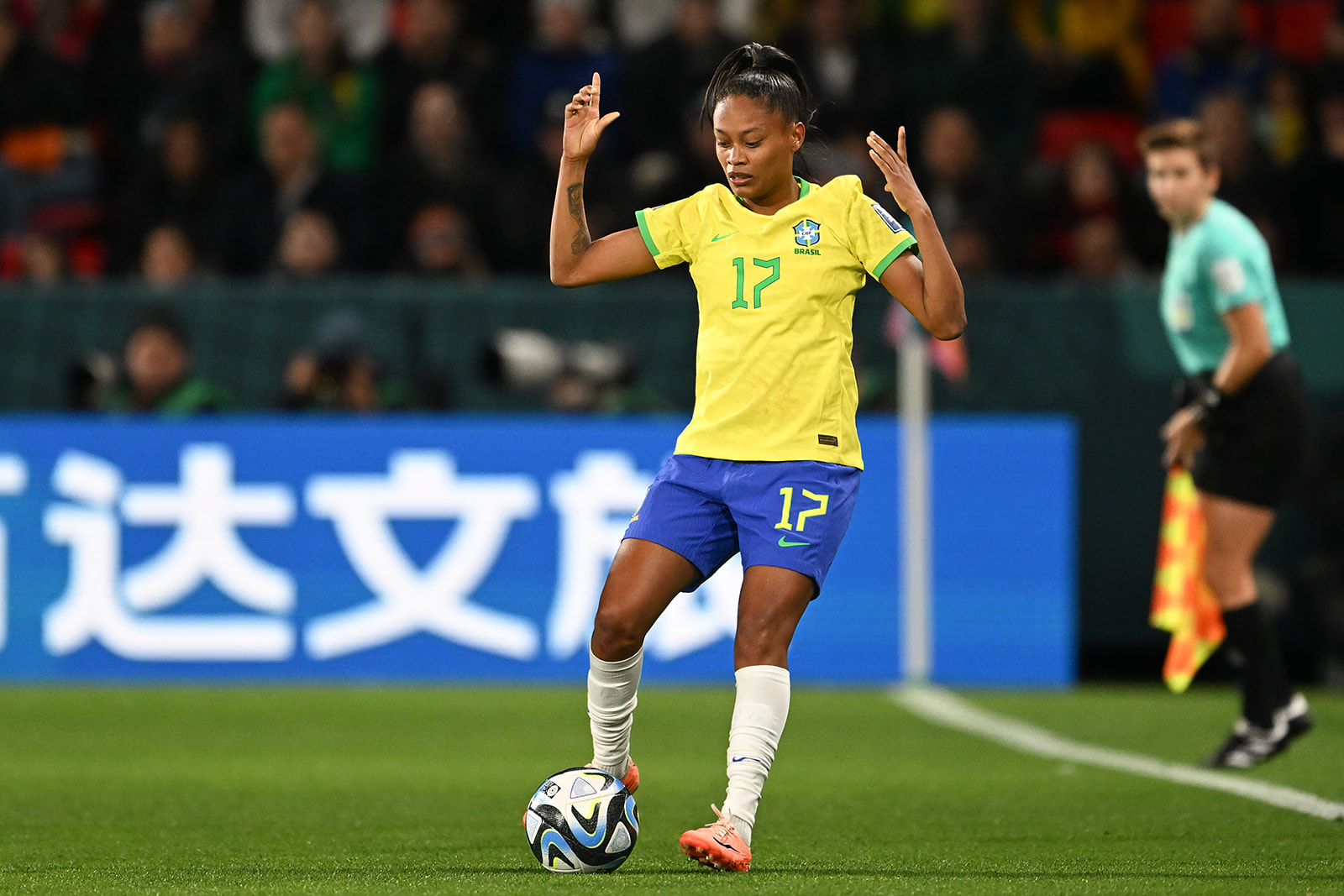 Ary Borges of Brazil controls the ball during the FIFA Women's World Cup Australia & NZ 2023.