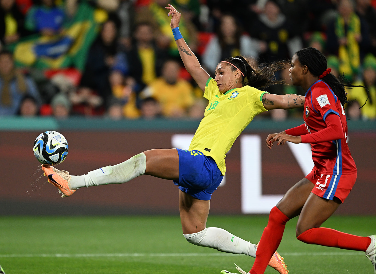 Bia Zaneratto of Brazil kicks for goal during the FIFA Women's World Cup Australia & New Zealand 2023