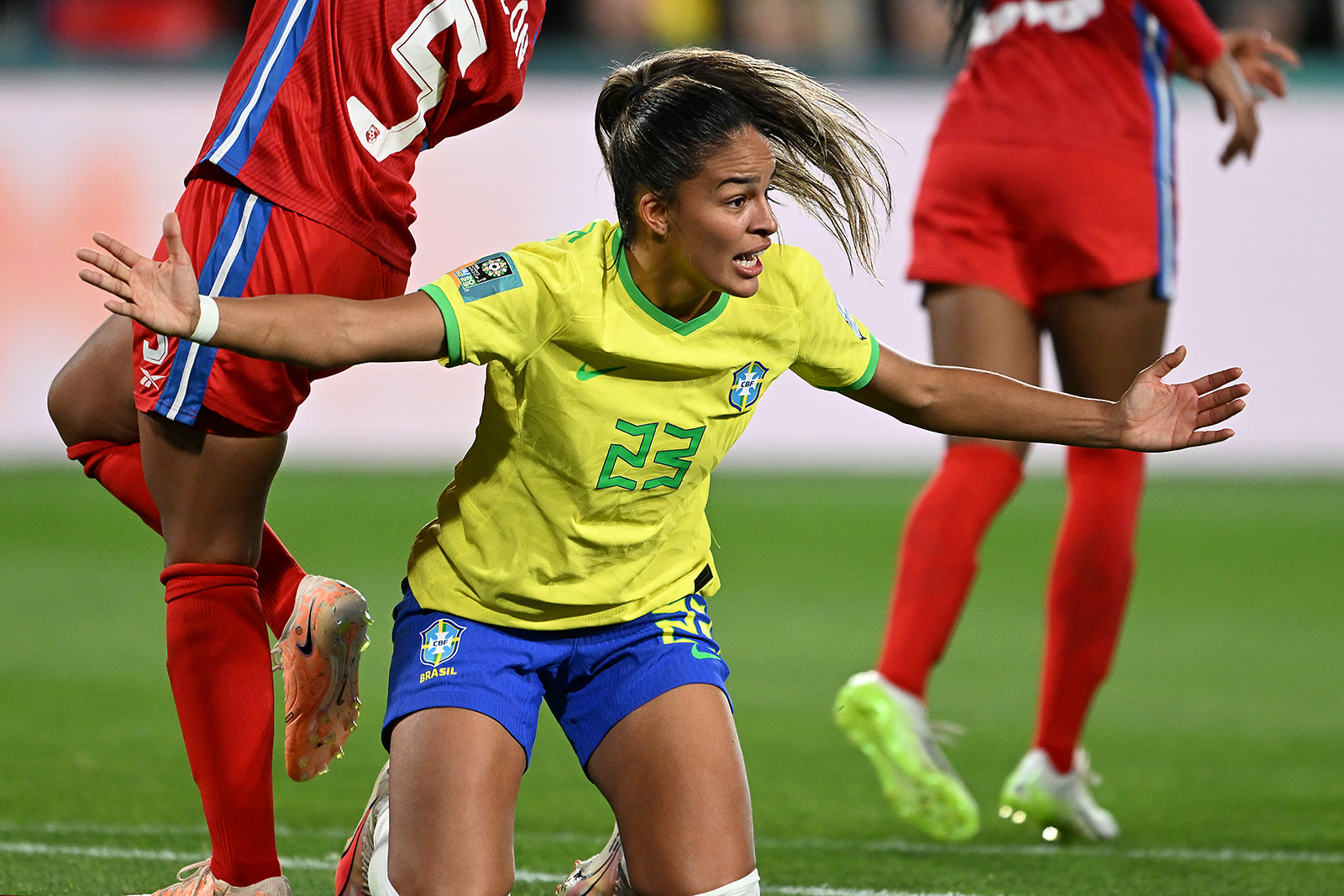Gabi Nunes of Brazil appeals for a penalty during the FIFA Women's World Cup Australia & New Zealand 2023. 