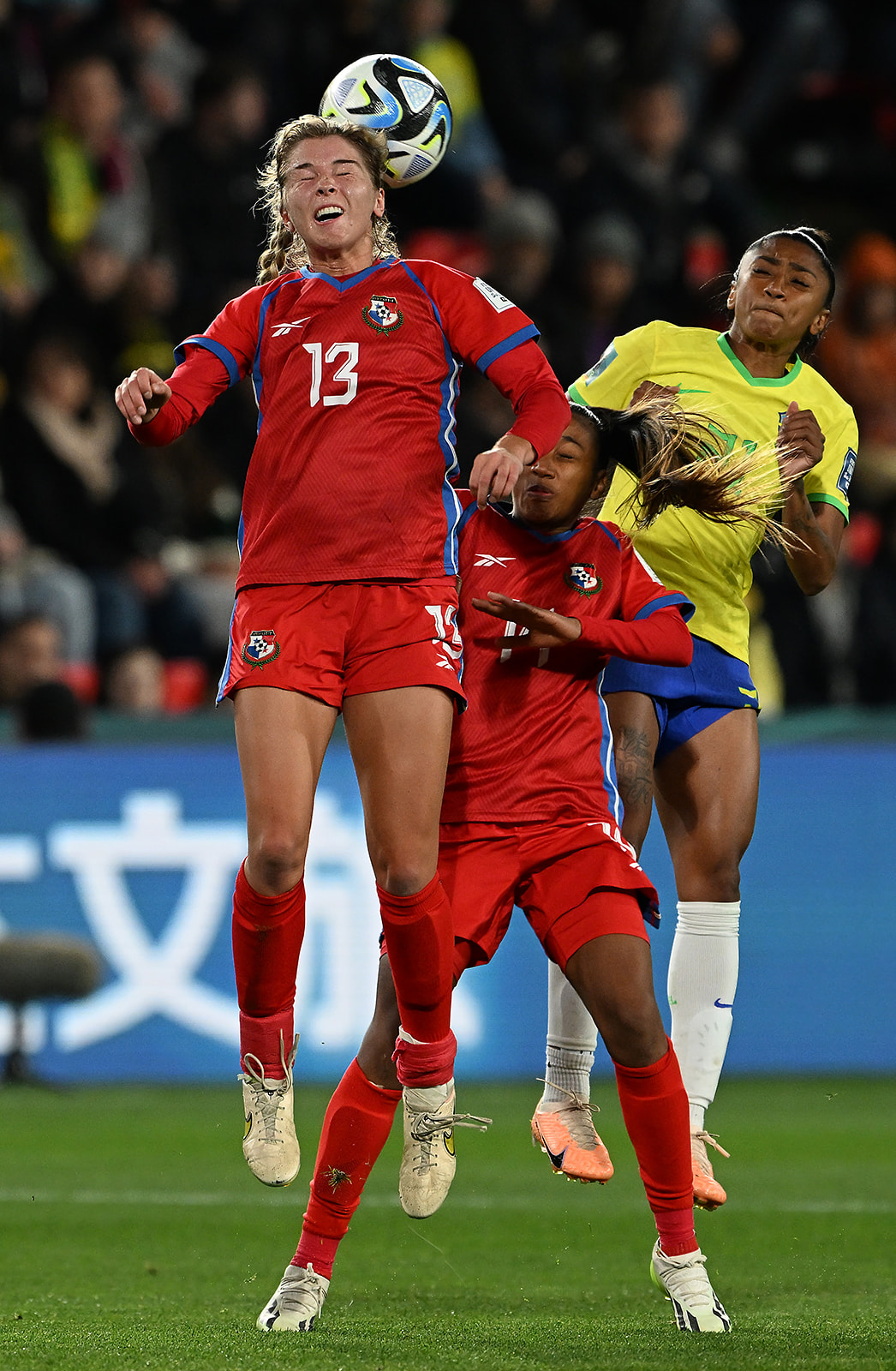 Riley Tanner of Panama heads the ball during the FIFA Women's World Cup Australia & New Zealand 2023.