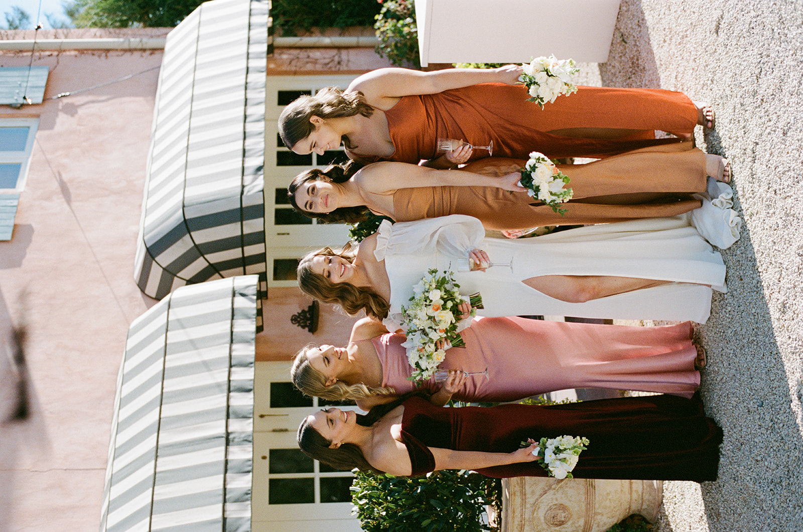 Redleaf wedding 35mm film of bride with bridesmaids