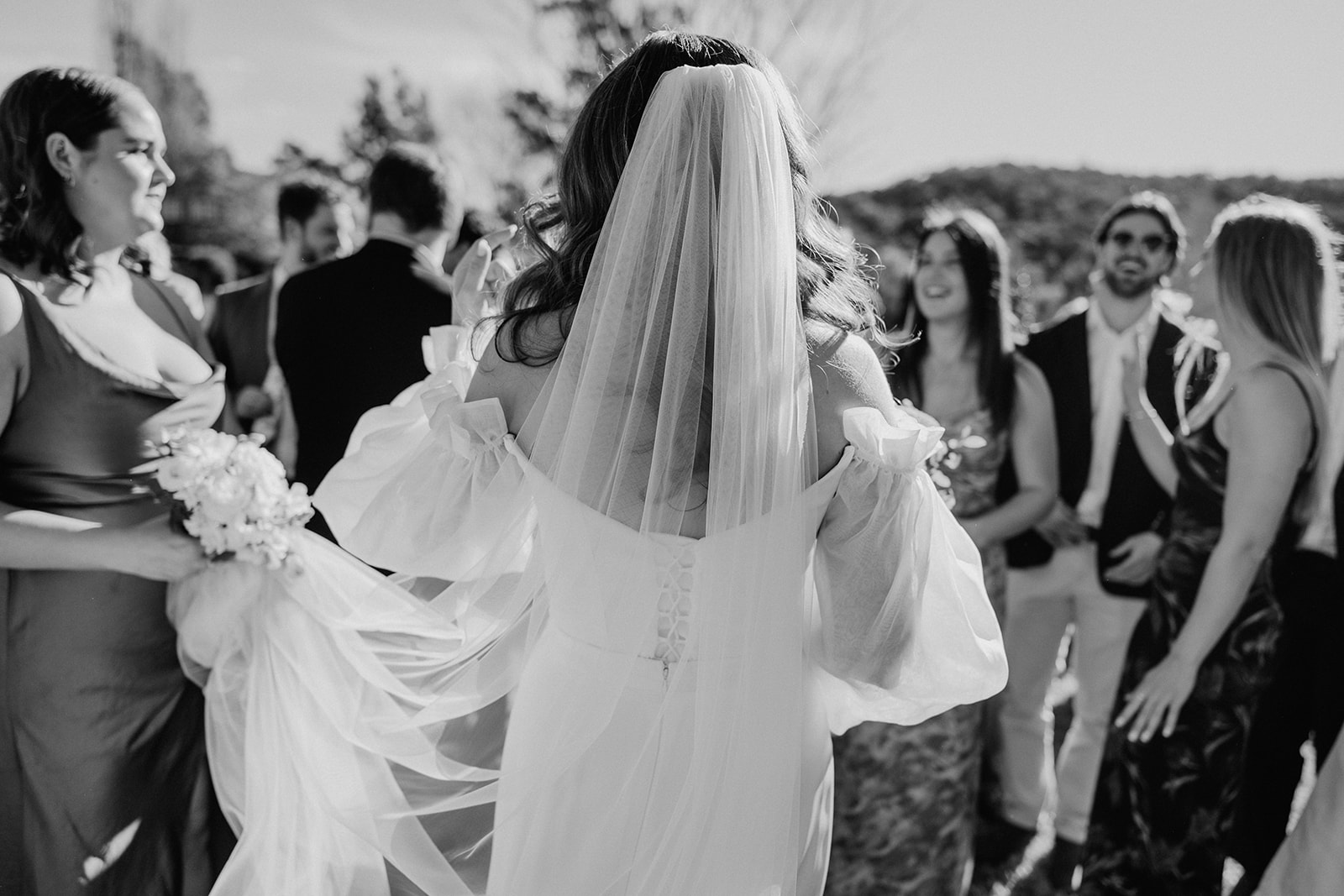 Redleaf wedding black and white veil