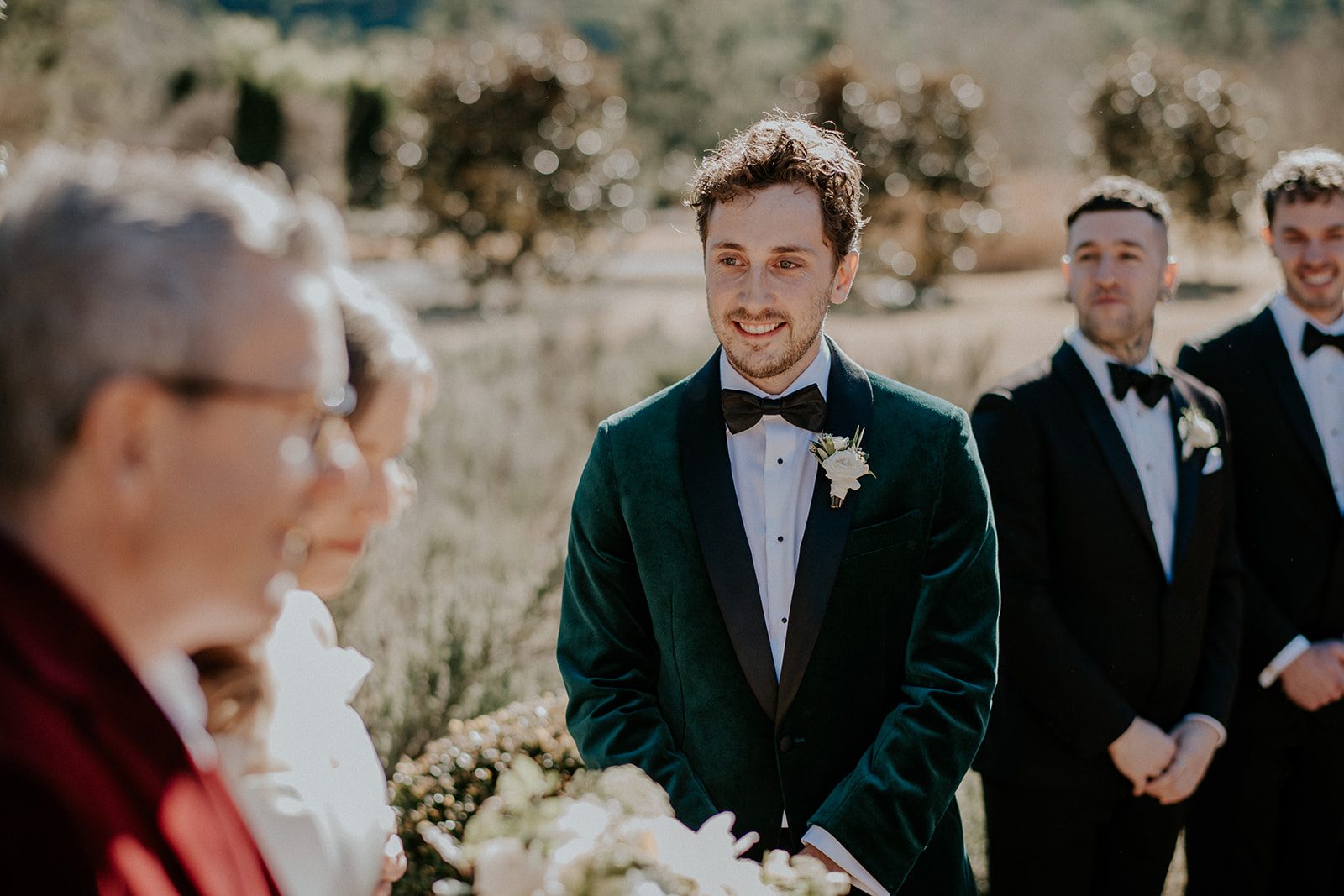 Redleaf wedding groom lays eyes on bride during reception