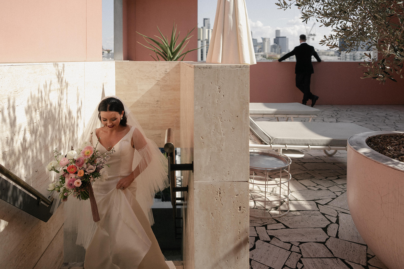 Bridal First Look at the Calile Hotel