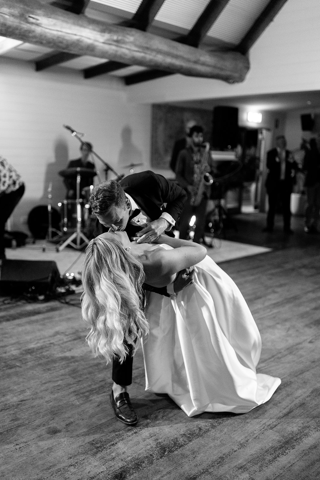 Bride and groom first dance at the wedding reception in the South Coast The Jackson Ranch