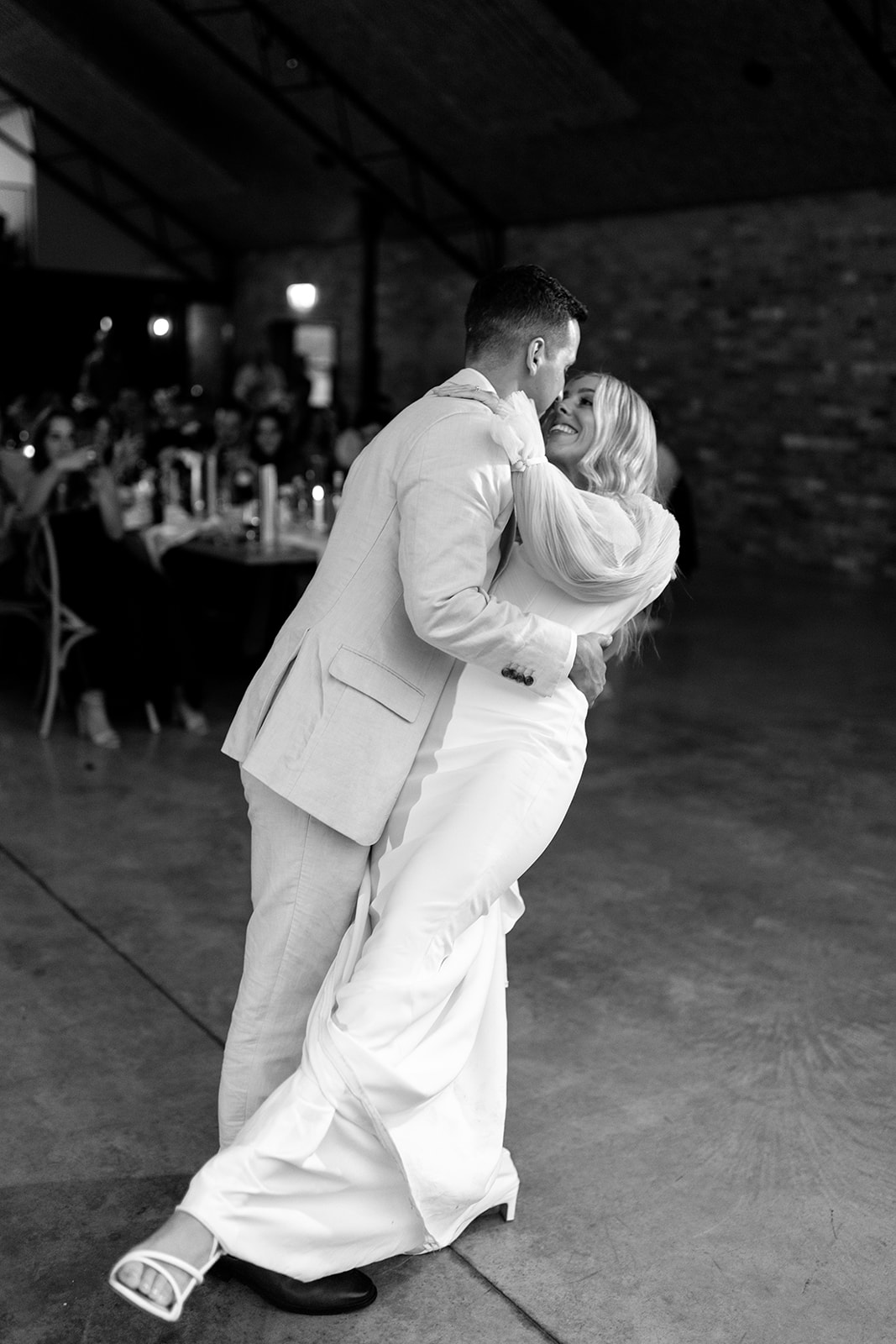 Couple first dance at the reception in the South Coast Bawley Vale Estate