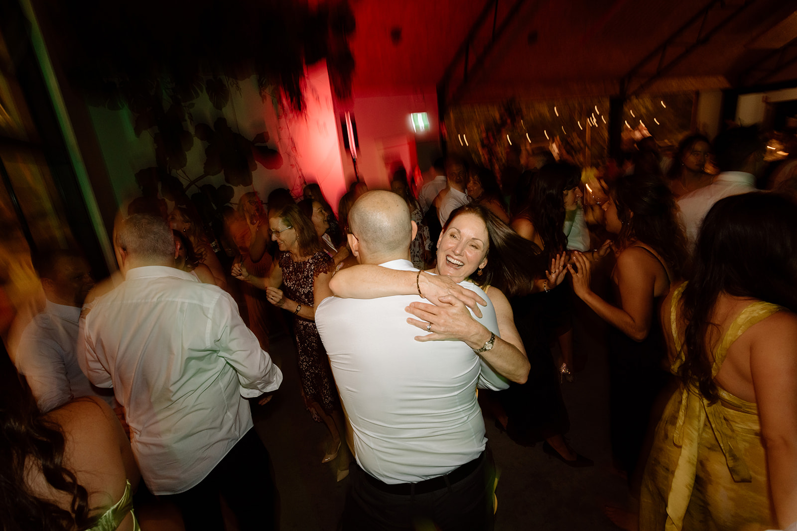 Couple and guests partying in reception at the wedding in the South Coast Bawley Vale Estate