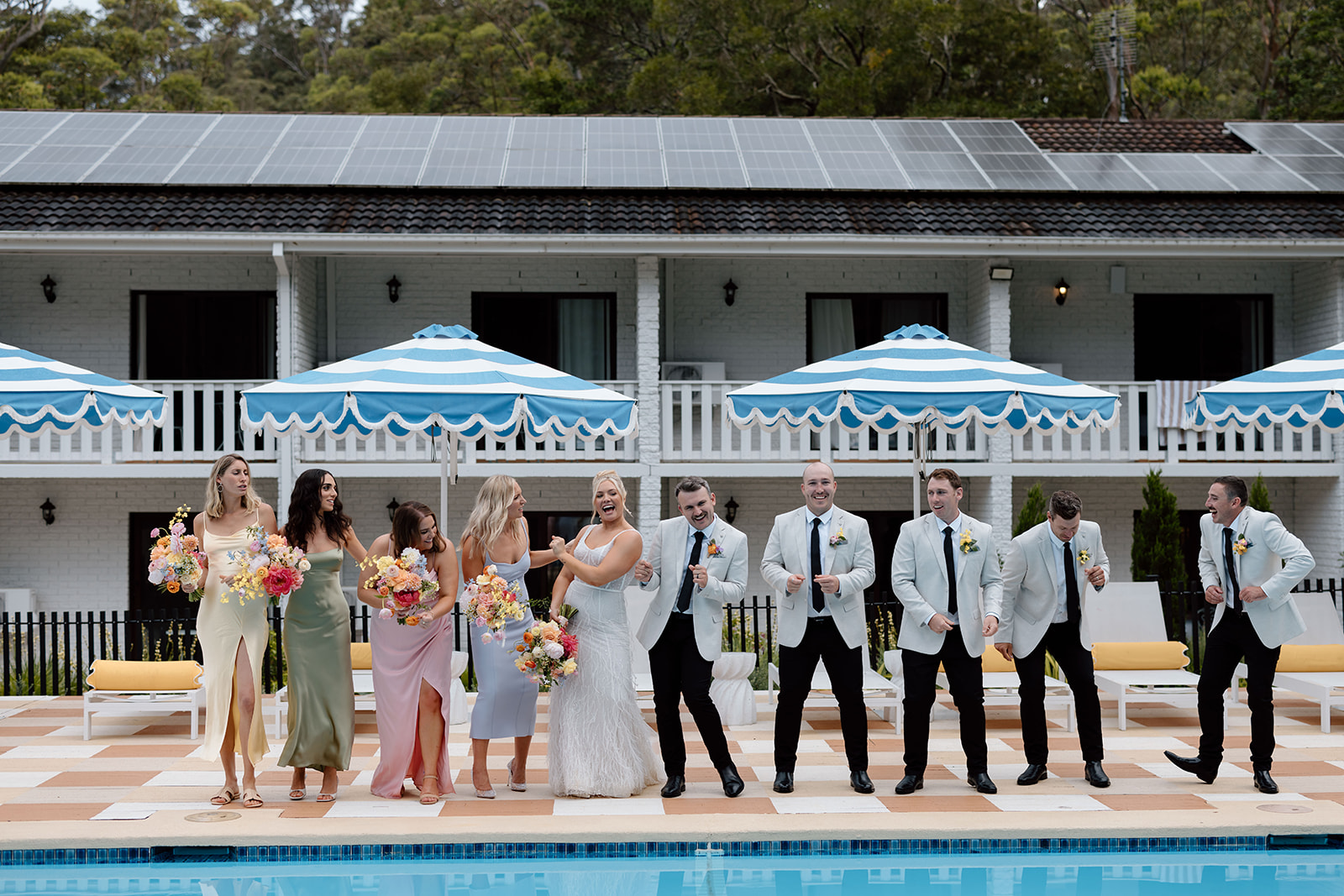 Bridal party at the wedding in the South Coast The Lodge Jamberoo