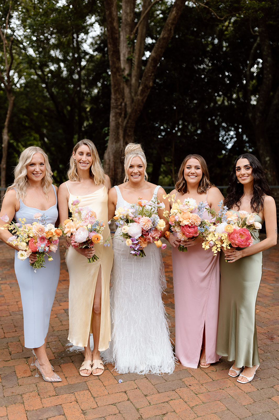 Bride with her bridesmaids at the wedding in the South Coast The Lodge Jamberoo
