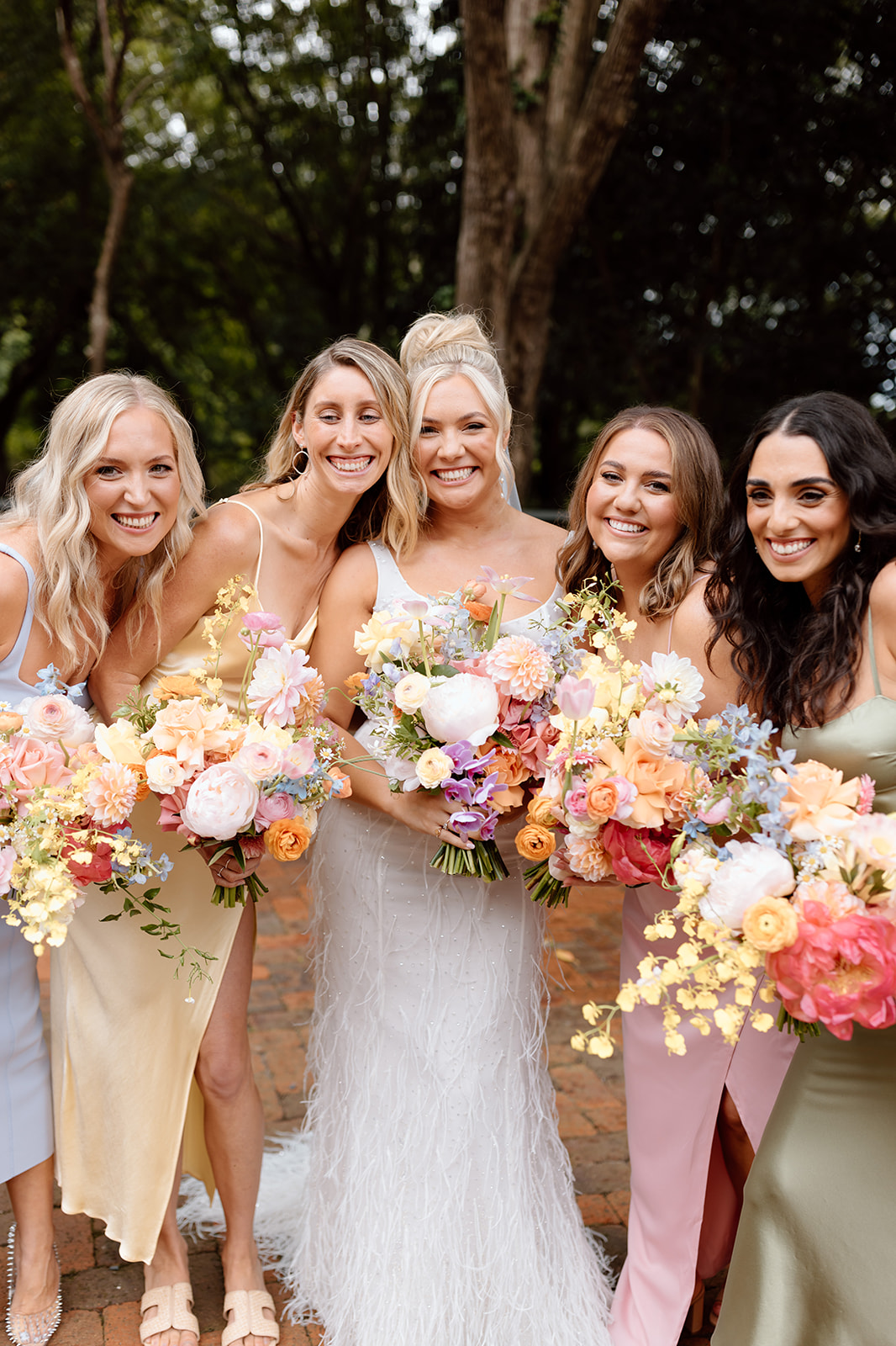 Bride with her bridesmaids at the wedding in the South Coast The Lodge Jamberoo