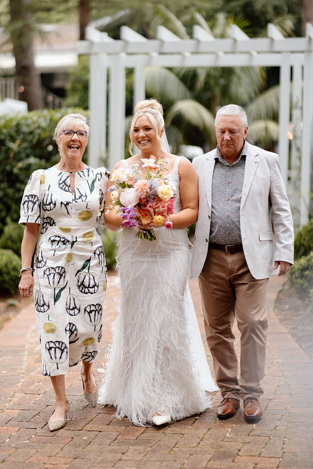 Bride walking down the aisle at the wedding in the South Coast The Lodge Jamberoo