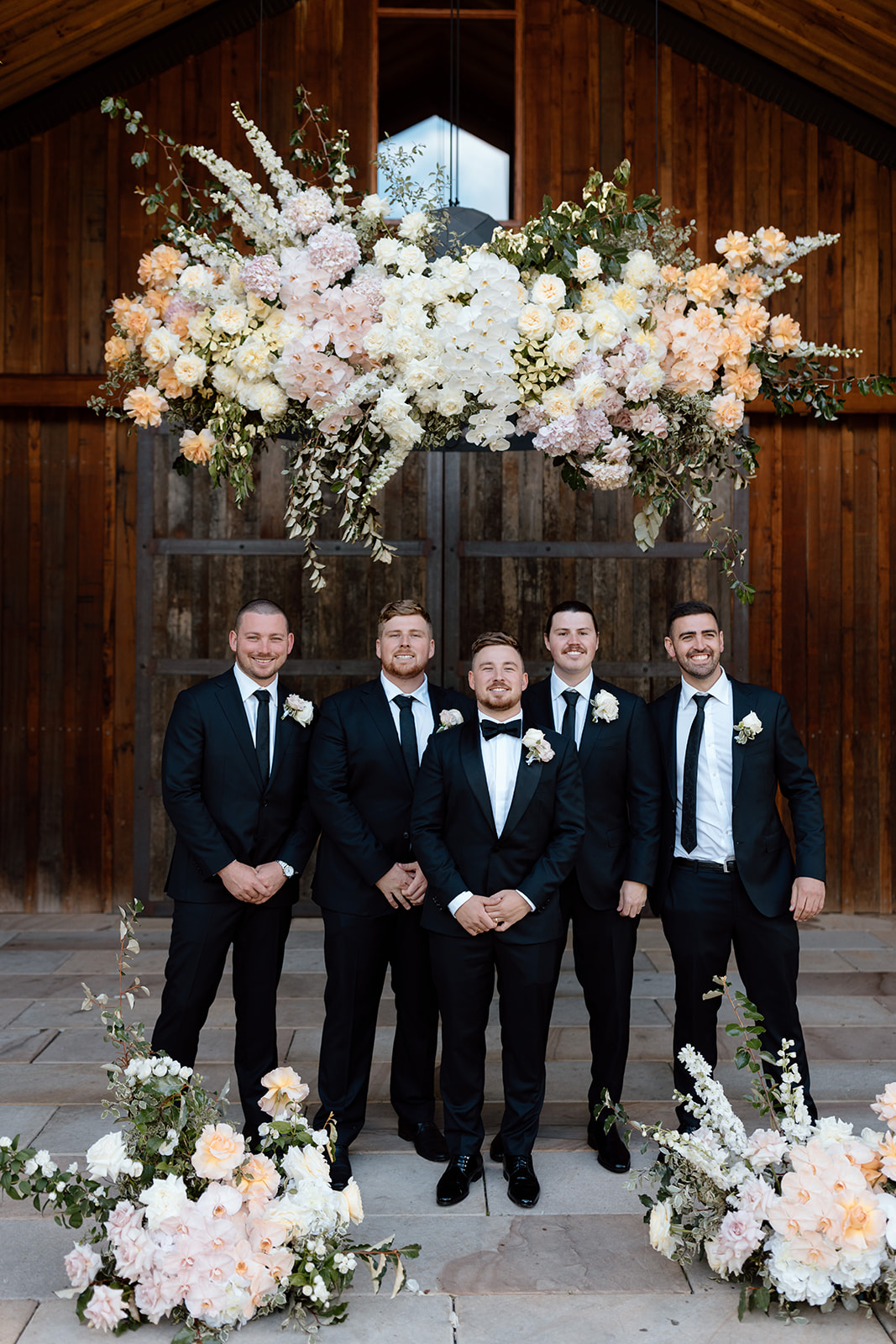 Groom with his groomsmen at the wedding in the Southern Highlands Bendooley Estate
