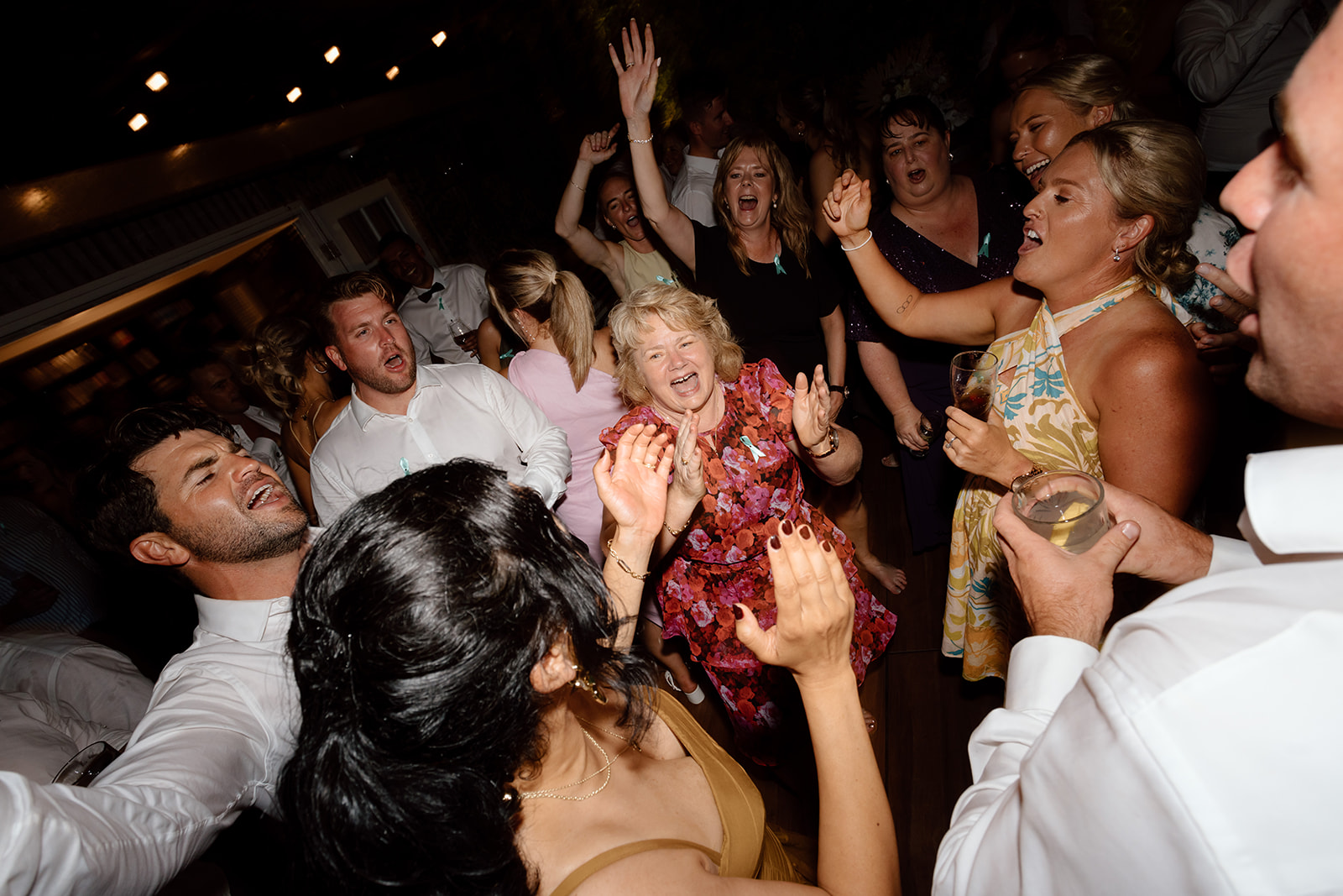 Couple and the guests partying at the wedding reception in the South Coast The Homestead Berry
